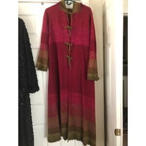 Long Knitted Coat from Poland with Hood